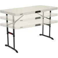 Lifetime 122x61x61 Cm Folding Garden Table Blanc