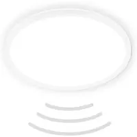 Briloner SLIM Plafonnier LED avec détecteur de mouvement ultraplat rond IP44 Ø420mm 22W 3000lm 4000K lumière blanc neutre Blanc lampe plafond salle de bain couloir garage