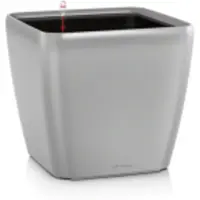 Lechuza Pot Quadro Premium Ls 35 - Kit Complet, Argent Métallisé 35 Cm