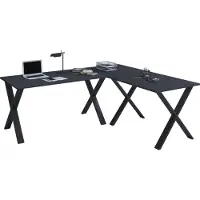 VCM Bureau en bois | Plaine de bureau d'angle | 160x160 | Forme L gauche ou droite | Plaque de table de travail 80 cm de profondeur | Meubles de bureau de table d'ordinateur - Lona X