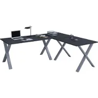 VCM Bureau en bois | Plaine de bureau d'angle | 160x160 | Forme L gauche ou droite | Plaque de table de travail 80 cm de profondeur | Meubles de bureau de table d'ordinateur - Lona X