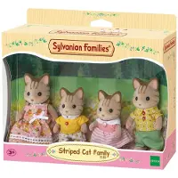 Sylvanian Families Striped Cat Family Figures Rose Enfants