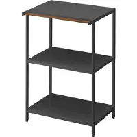Yamazaki Etagère de cuisine noire verticale Métal Etagère sur pied 3 niveaux 60x90x46cm "TOWER