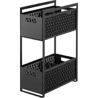 Yamazaki Tower Panier de rangement pour armoire Métal noir