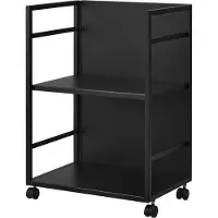 Yamazaki Table d'appoint Chariot à roulettes Étagère à roulettes 42x60x32cm 2 niveaux Armoire à roulettes noire
