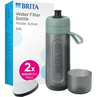 Brita Gourde filtrante Active - 2 microdisques inclus - Vert pastel
