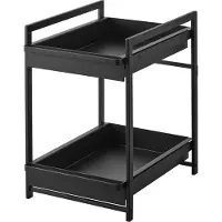 Yamazaki Armoire de cuisine Organiseur Étagère extensible en métal 30x45x42cm noir