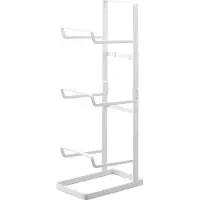 Yamazaki Support pour appareils de fitness pour tapis de yoga et rouleau de fibres 3 étagères blanc
