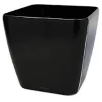 Lechuza Pot Quadro Premium Ls 50 - Kit Complet, Noir Brillant 50 Cm