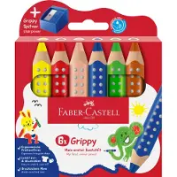 Faber-Castell Crayon de couleur Grippy+tailleur 6SZ (6 x)