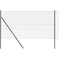 vidaXL Clôture de sécurité pour l'extérieur, fil barbelé, fixation au sol, 25 x 1,2 m, gris, filet