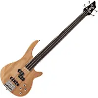 Gear4Music Guitare Basse Chicago Fretless par Naturel