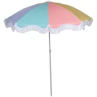Arti Casa Parasol de plage Ø160 cm - Parasol réglable 115-190 cm - Parasol de jardin léger avec toile colorée - Idéal pour ombrager à la plage, au camping ou au jardin