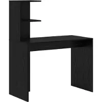 vidaXL Bureau noir imitation chêne, 102 x 50 x 124 cm