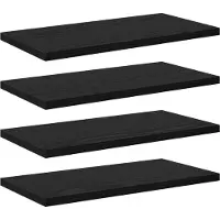 vidaXL Étagère à livres 4 pcs Noir 40 x 20 x 1.5 cm Bois d'ingénierie