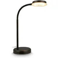 B.K.Licht - Lampe de table LED tactile, à intensité variable par paliers, orientable, lampe de chevet, de bureau, de salon à poser, lampe à poser, 13x55,5 cm, noir