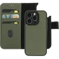 Mobiparts Leather 2 in 1 Wallet Case Apple iPhone 15 Pro Green (Apple iPhone 15 Pro), Coque pour téléphone portable, Vert