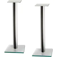 Norstone EPUR STAND - Pied d'Enceinte Bibliothèque - Hauteur 60 cm - Finition Argent Satiné
