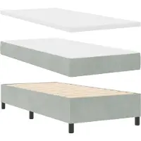 vidaXL Lit boxspring avec tête de lit, gris clair, 200 x 100 cm, velours