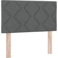 vidaXL , tête de lit, gris foncé, tissu