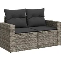 vidaXL Ensemble de canapés de jardin , 12 pièces, gris, en résine tressée, pour 8 personnes