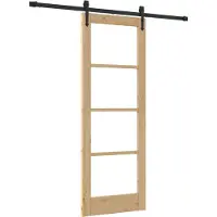 vidaXL Porte coulissante , 73,5 x 198,5 cm, en bois massif de pin et en verre, finition naturelle