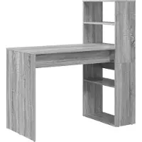 vidaXL Bureau , panneau de particules imitation bois Sonoma gris, 113 x 54 x 120 cm