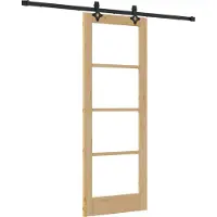 vidaXL Porte coulissante ORKDAL, 73,5 x 198,5 cm, en bois massif de pin et verre