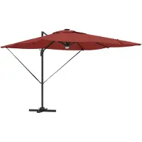 vidaXL Parasol Roma Rouge 286 x 284 x 270 cm Aluminium et Polyester