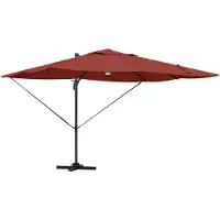 vidaXL Parasol avec bandes lumineuses LED, couleur terre cuite, 351 x 250 x 253 cm