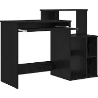 vidaXL Bureau noir imitation chêne 120,5 x 44 x 88,5 cm