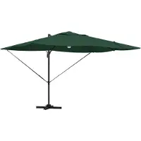 vidaXL Parasol vert 351 x 250 x 253 cm en polyester et aluminium