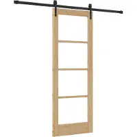 vidaXL Porte coulissante , 73,5 x 198,5 cm, en bois massif de pin et avec vitre