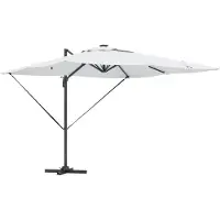 vidaXL Parasol couleur sable 286 x 284 x 270 cm en aluminium et polyester