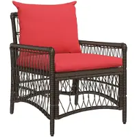 vidaXL Chaise de jardin avec coussin Marron 73 x 61 x 77 cm en polyrotin