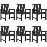 vidaXL Ensemble de 6 chaises de jardin Noir 65,5 x 59 x 88 cm Polyéthylène
