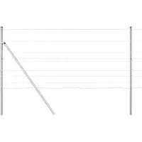 vidaXL Ground Fix Clôture en fil de fer soudé 25 x 1 m, filet argenté
