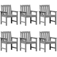 vidaXL : Ensemble de 6 chaises de jardin, gris clair, en polyéthylène