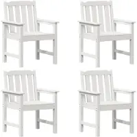 vidaXL : Ensemble de 4 chaises de jardin, blanches, en polyéthylène