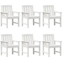 vidaXL Ensemble de 6 chaises de jardin, blanc, 65,5 x 59 x 88 cm, polyéthylène