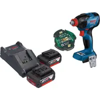 Bosch Visseuse à chocs sans fil GDX 18V-210 C Professional 18 V 210 Nm sans balais + 2 batteries 5,0 Ah + chargeur + module Bluetooth GCY 42