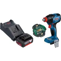 Bosch Visseuse à chocs sans fil GDX 18V-210 C Professional 18 V 210 Nm sans balais + 1 batterie 5,0 Ah + chargeur + module Bluetooth GCY 42