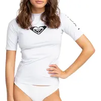 Roxy Erjwr03548 Whole Hearted Short Sleeve Rash Guard Blanc L Femme