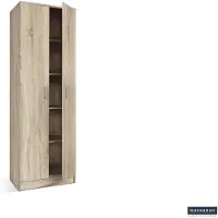 Rousseau Armoire de rangement Ray 60cm à 2 portes et 4 tablettes - chêne sonoma
