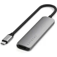 Satechi USB-C 4-in-1 Slim multiport adapter (4K) – Entrée USB-C 3.2 Gen 2 – 1 x HDMI (4K à 60Hz) – Power Delivery jusqu'à 100W en entrée