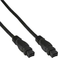 InLine 39902 Câble FireWire, IEEE1394 9 broches mâle / mâle, noir, 1,8m