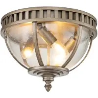 Kichler Plafonnier d'extérieur en verre, bronze oxydé, E14, 40 W, Halleron