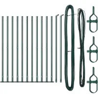 vidaXL Poteaux de clôture 13 pcs Vert Ø32mm 50 cm Acier galvanisé