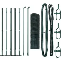 vidaXL Clôture en fil barbelé soudé avec socle en béton, 10 x 0,4 m, couleur verte