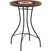 vidaXL Table de bistrot en mosaïque rouge terracotta et blanc Ø50x70 cm Céramique